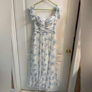 Floral Blue and White Women's Dress